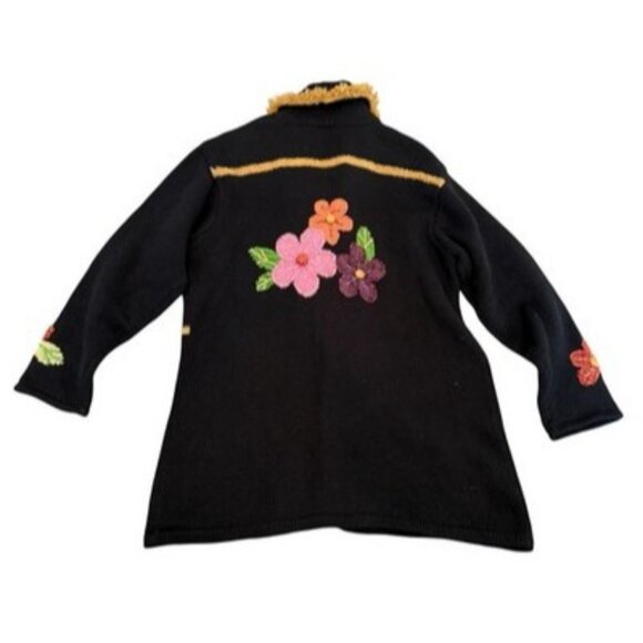 Storybook Knits 1X Vintage '90s Handknits Wildflower Sweater Multicolor HSN *T3 - Picture 11 of 13